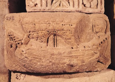 Tombstone Depicting a Fishing Boat by Gallo Roman